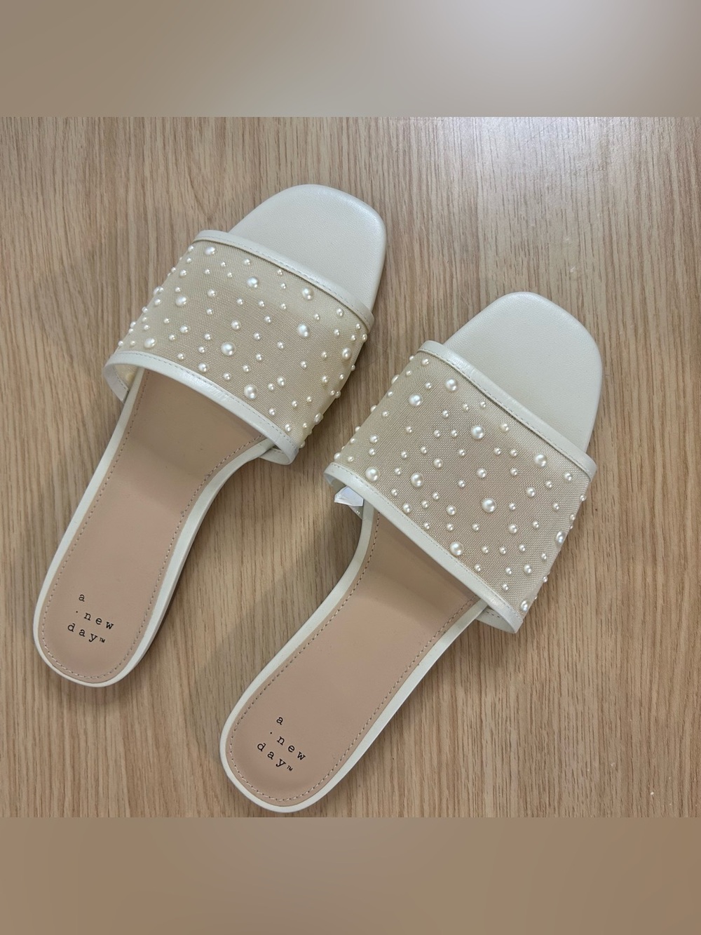 Target A New Day Elain slide sandals cream size 9